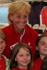 Head Women's Basketball Coach Lisa Stone at Badger Days in Eau Claire